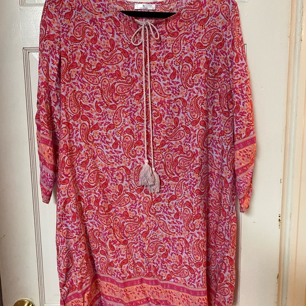Paisley Print Pink Dress